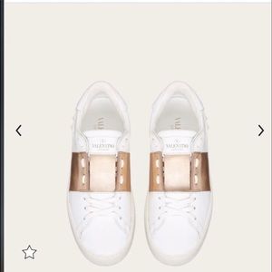 Valentino white and rose gold open sneakers